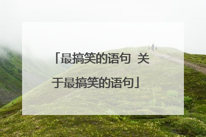 最搞笑的语句 关于最搞笑的语句