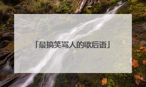 最搞笑骂人的歇后语