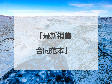 最新销售合同范本