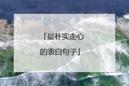 最朴实走心的表白句子