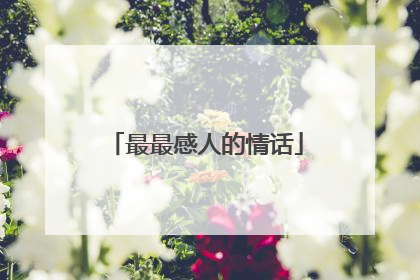 最最感人的情话