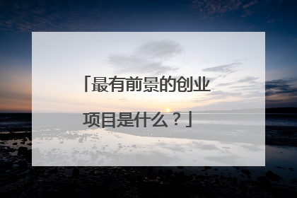 最有前景的创业项目是什么？