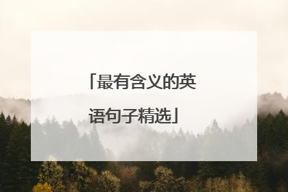 最有含义的英语句子精选