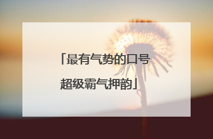 最有气势的口号超级霸气押韵