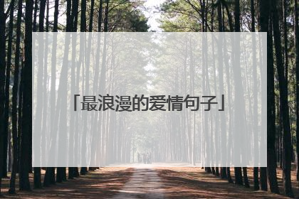 最浪漫的爱情句子