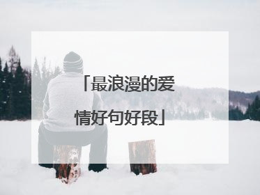 最浪漫的爱情好句好段