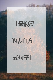 最浪漫的表白方式句子