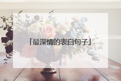 最深情的表白句子