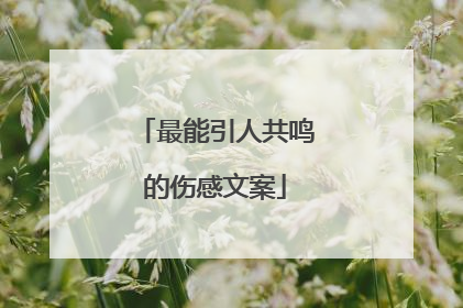 最能引人共鸣的伤感文案