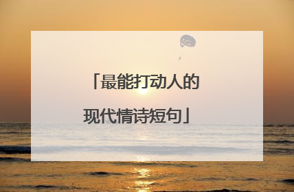 最能打动人的现代情诗短句