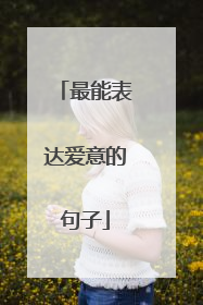 最能表达爱意的句子
