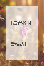 最著名的爱情诗