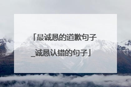 最诚恳的道歉句子_诚恳认错的句子
