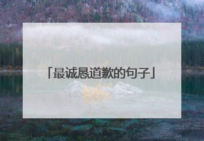 最诚恳道歉的句子