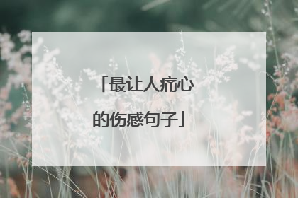 最让人痛心的伤感句子