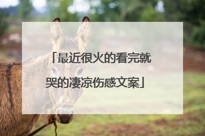 最近很火的看完就哭的凄凉伤感文案