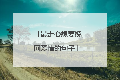 最走心想要挽回爱情的句子