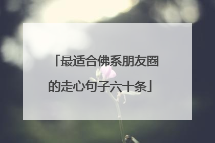 最适合佛系朋友圈的走心句子六十条