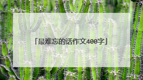 最难忘的话作文400字