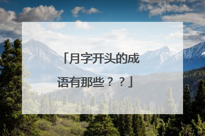 月字开头的成语有那些??