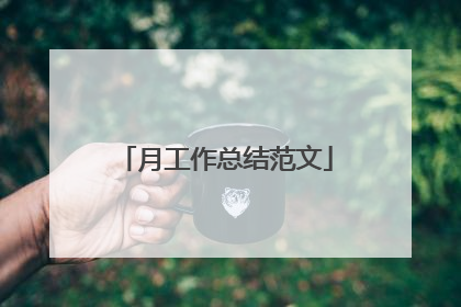 月工作总结范文