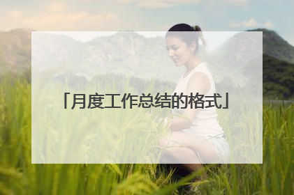 月度工作总结的格式