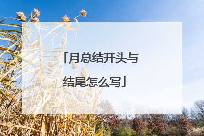 月总结开头与结尾怎么写