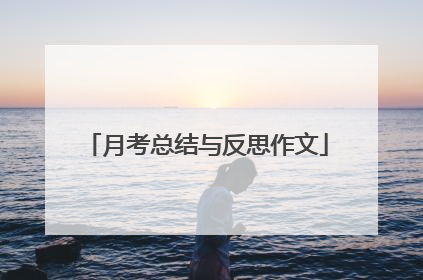月考总结与反思作文