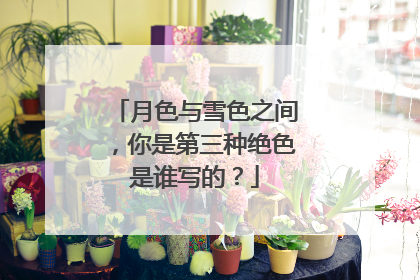 月色与雪色之间，你是第三种绝色是谁写的？