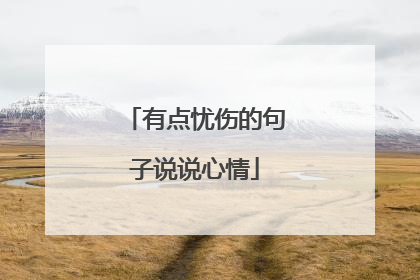 有点忧伤的句子说说心情