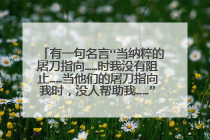 有一句名言“当纳粹的屠刀指向……时我没有阻止……当他们的屠刀指向我时，没人帮助我……”原句是什么？