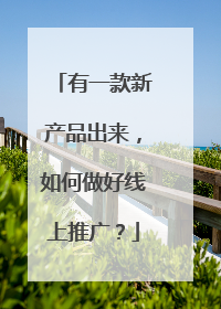 有一款新产品出来，如何做好线上推广？