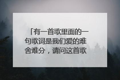 有一首歌里面的一句歌词是我们爱的难舍难分,请问这首歌叫什么名字,谢谢