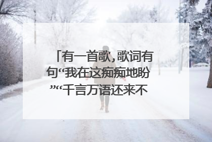 有一首歌,歌词有句“我在这痴痴地盼”“千言万语还来不及说”歌名叫什么