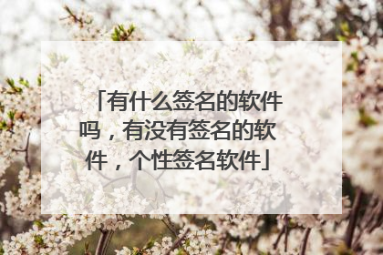 有什么签名的软件吗,有没有签名的软件,个性签名软件