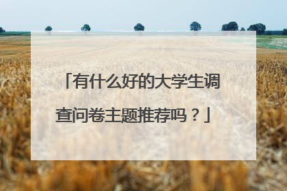有什么好的大学生调查问卷主题推荐吗?