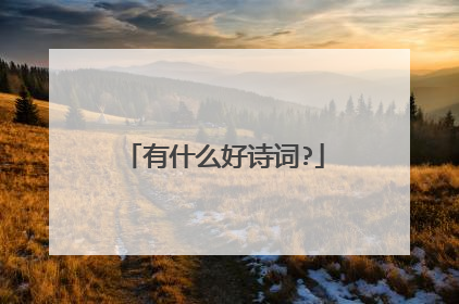 有什么好诗词?