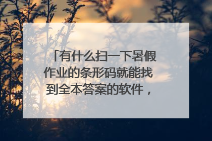 有什么扫一下暑假作业的条形码就能找到全本答案的软件,我以前下载过,但不记得叫什么名字了