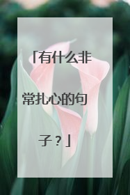 有什么非常扎心的句子?