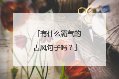 有什么霸气的古风句子吗？