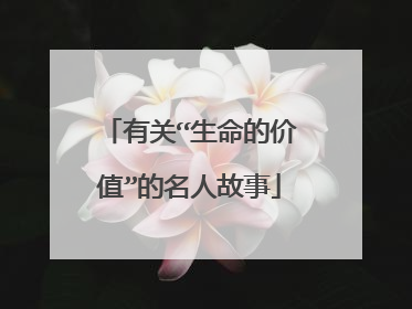 有关“生命的价值”的名人故事