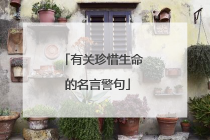 有关珍惜生命的名言警句
