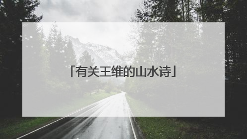 有关王维的山水诗