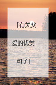 有关父爱的优美句子