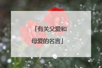有关父爱和母爱的名言