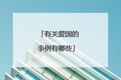 有关爱国的事例有哪些