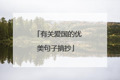 有关爱国的优美句子摘抄