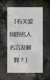 有关爱国的名人名言及解释？