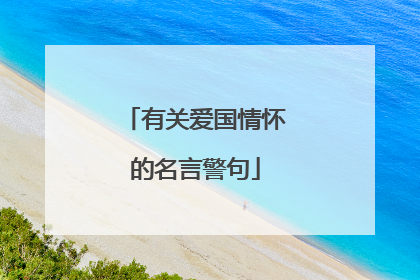 有关爱国情怀的名言警句