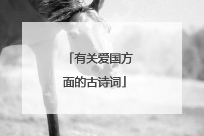有关爱国方面的古诗词